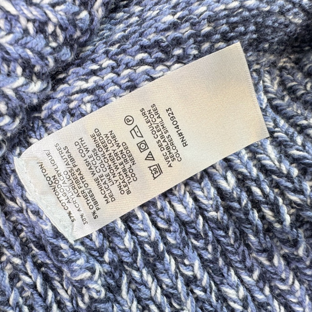 LOFT Sweater Womens Medium Blue White Fair Isle Pullover Crewneck Knit NWT New - Picture 7 of 9